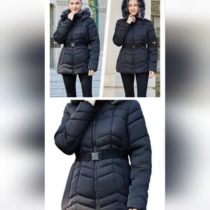 RIJING Women's Winter Coat Thicken Warm Puffer Jacket S size NO BELT INCLUDED